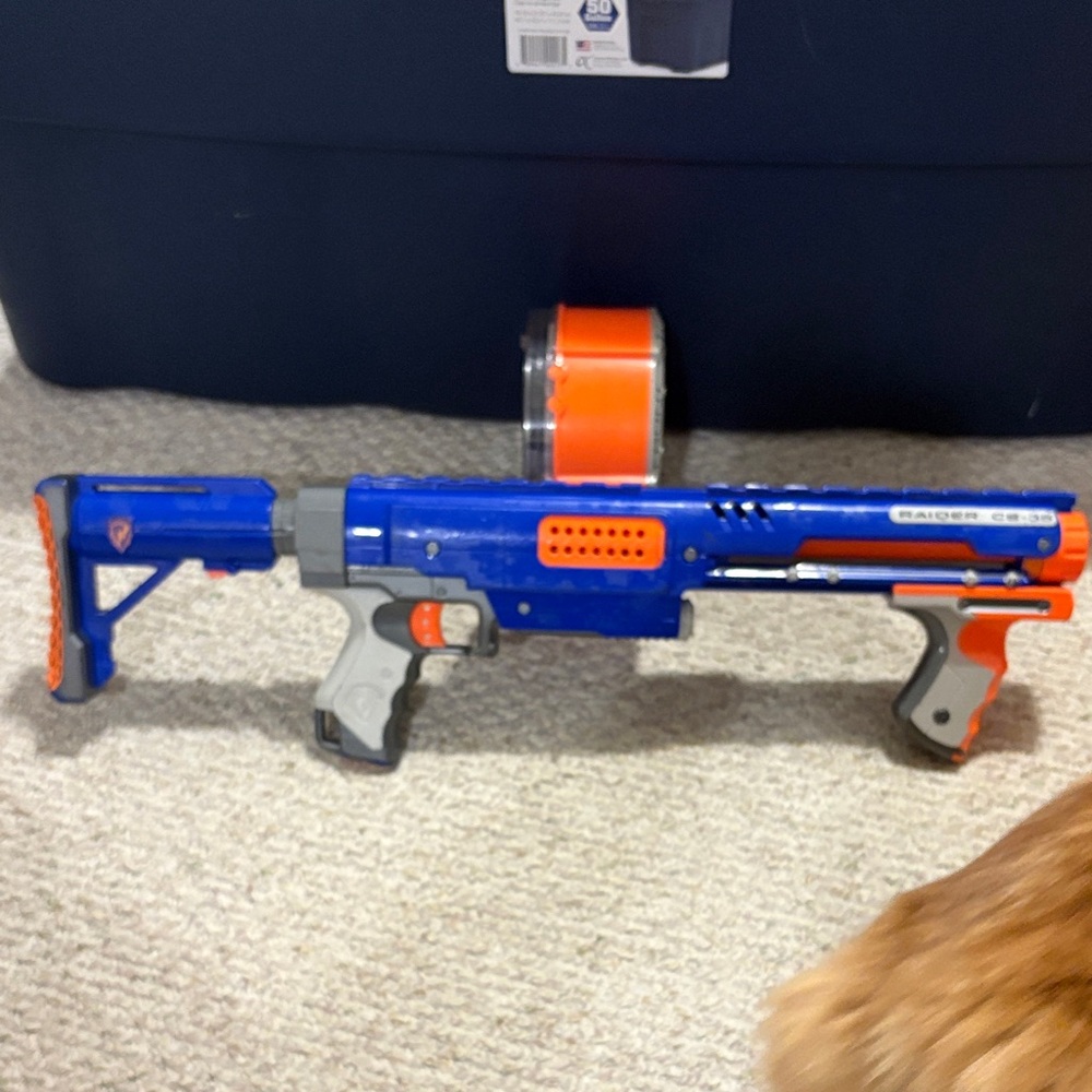 Blue and Orange nerf Toy Blaster